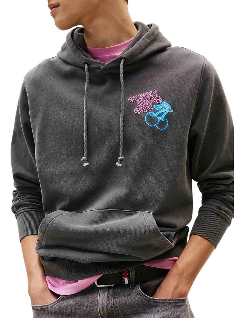 Felpa Tommy Jeans Novelty grigia per uomo