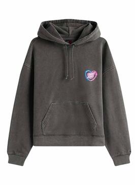 Felpa Tommy Jeans Neon grigia per donna