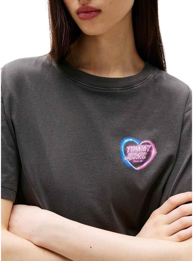 Maglietta Tommy Jeans Neon grigia per donna