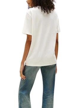 Maglietta Tommy Jeans Strawberry bianca per donna