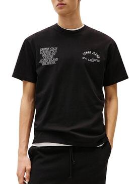 Maglietta Tommy Jeans New York nera da uomo.