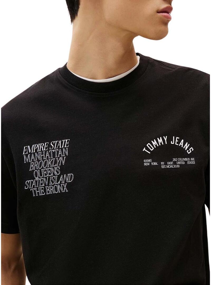 Maglietta Tommy Jeans New York nera da uomo.