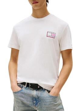 Maglietta Tommy Jeans Slim Pop bianca per uomo