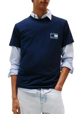 Maglietta Tommy Jeans Slim Pop blu scuro per uomo
