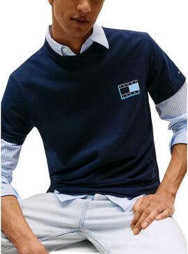 Maglietta Tommy Jeans Slim Pop blu scuro per uomo