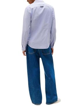 Camicia Tommy Jeans Oxford slim blu per uomo