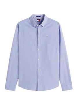 Camicia Tommy Jeans Oxford slim blu per uomo