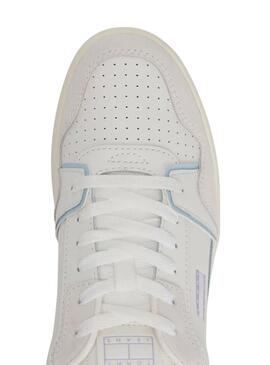 Sneakers Tommy Jeans Retro Basket bianche e lilla per donna