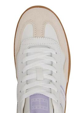 Scarpe Tommy Jeans The Greenwich Platform bianche e lilla per donna.