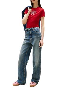 Scarpe Tommy Jeans Greenwich lampone per donna