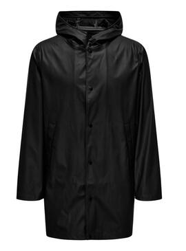 Impermeabile Only and Sons Luca nero per uomo