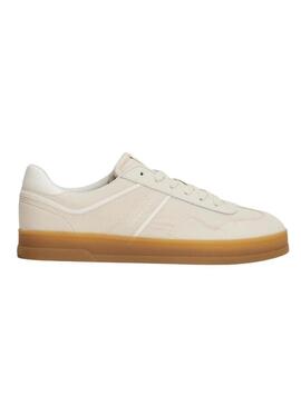 Scarpe Tommy Jeans Greenwich in tessuto beige per donna.