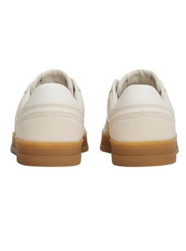Scarpe Tommy Jeans Greenwich in tessuto beige per donna.