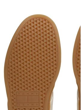 Scarpe Tommy Jeans Greenwich in tessuto beige per donna.