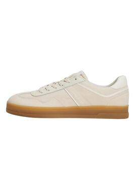 Scarpe Tommy Jeans Greenwich in tessuto beige per donna.
