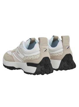 Sneakers Pepe Jeans Lucky Print beige per donna