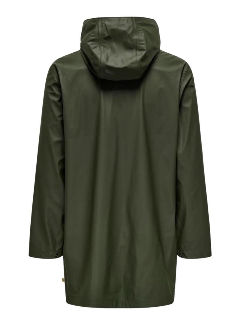 Impermeabile Only and Sons Luca verde per uomo.