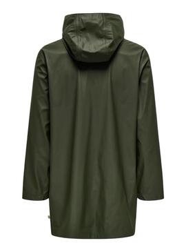 Impermeabile Only and Sons Luca verde per uomo.