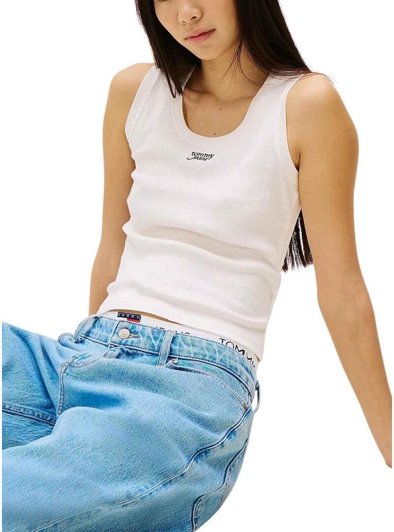 Maglietta Tommy Jeans Tank bianca per donna