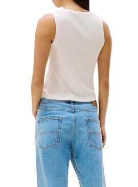Maglietta Tommy Jeans Tank bianca per donna