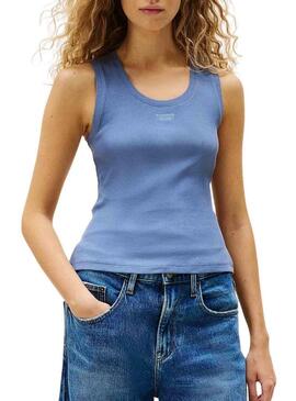 Maglietta Tommy Jeans Tank blu per donna