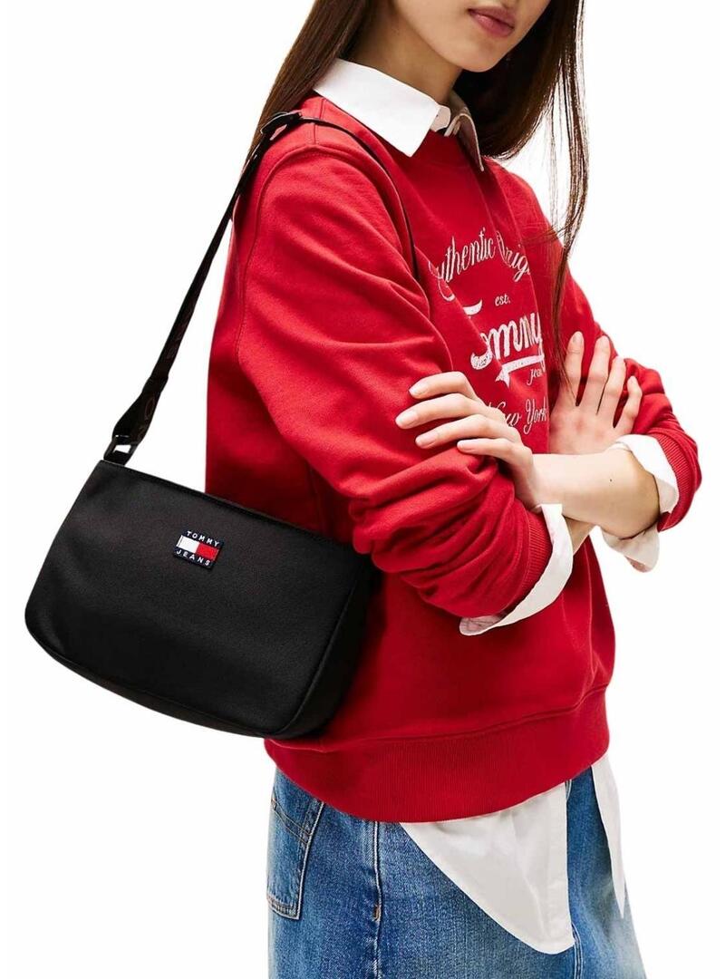 Borse Tommy Jeans Daily Shoulder nero per donna