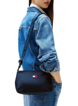 Borse Tommy Jeans Daily Shoulder blu navy da donna