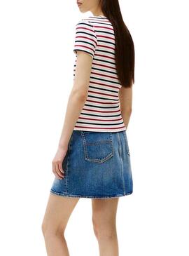 Maglietta a righe Tommy Jeans Essential Rib per donna