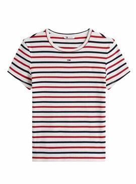 Maglietta a righe Tommy Jeans Essential Rib per donna