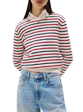 Maglia a righe Essential Crew di Tommy Jeans per donna