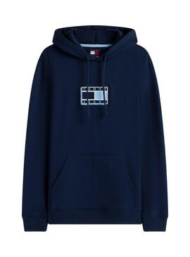 Felpa Tommy Jeans Pop blu scuro per uomo
