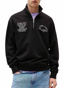 Felpa Tommy Jeans New York nera per uomo