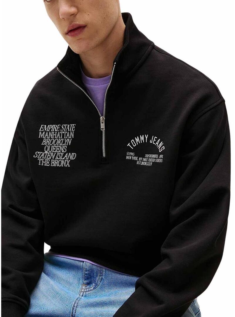 Felpa Tommy Jeans New York nera per uomo