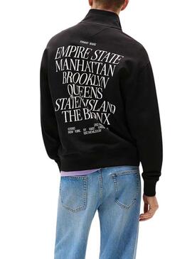 Felpa Tommy Jeans New York nera per uomo