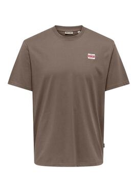 Maglietta Only and Sons Dawson marrone per uomo