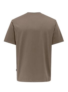 Maglietta Only and Sons Dawson marrone per uomo