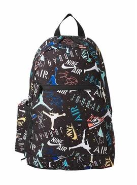 Zaino Air Jordan stampato nero per bambina e bambino.