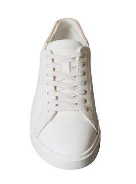 Sneakers Calvin Klein Jeans Low Pro Cups bianche e rosa per donna.