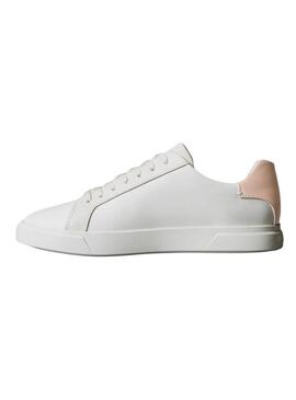 Sneakers Calvin Klein Jeans Low Pro Cups bianche e rosa per donna.
