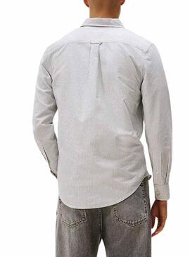 Camicia Tommy Jeans Oxford slim a righe blu per uomo