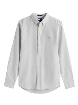 Camicia Tommy Jeans Oxford slim a righe blu per uomo