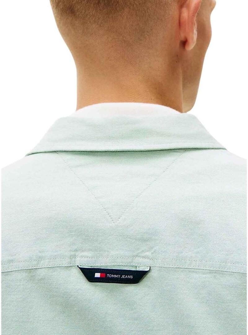 Camicia Tommy Jeans Oxford verde per uomo