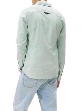 Camicia Tommy Jeans Oxford verde per uomo