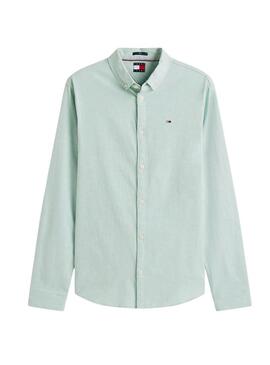 Camicia Tommy Jeans Oxford verde per uomo