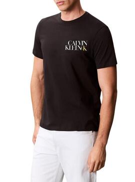 Maglietta Calvin Klein Jeans NY Word Stack nera per uomo