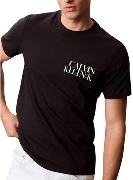 Maglietta Calvin Klein Jeans NY Word Stack nera per uomo