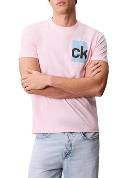 Maglietta Calvin Klein Jeans Box rosa per uomo