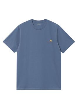 Maglietta Carhartt American Script blu per uomo