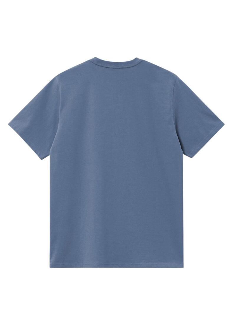 Maglietta Carhartt American Script blu per uomo