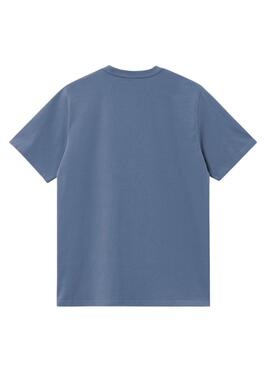 Maglietta Carhartt American Script blu per uomo
